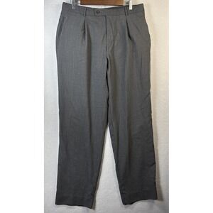 Hugo Boss Classic Dress Pants Men 34x32 Virgin Wool Pleated Academia Manager USA